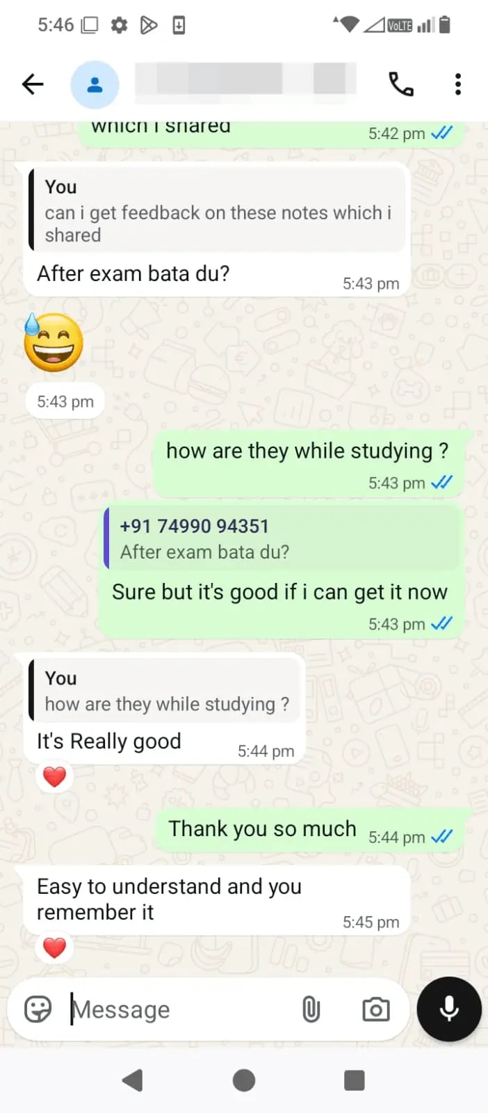 Student testimonial 1